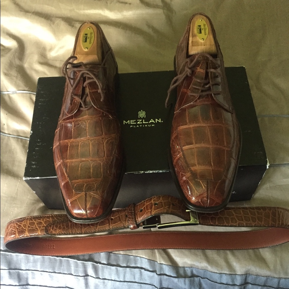 Mezlan 100% Gator shoes and belt